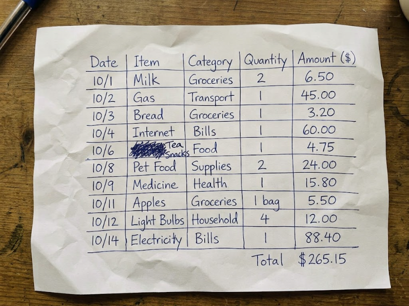 handwritten-table